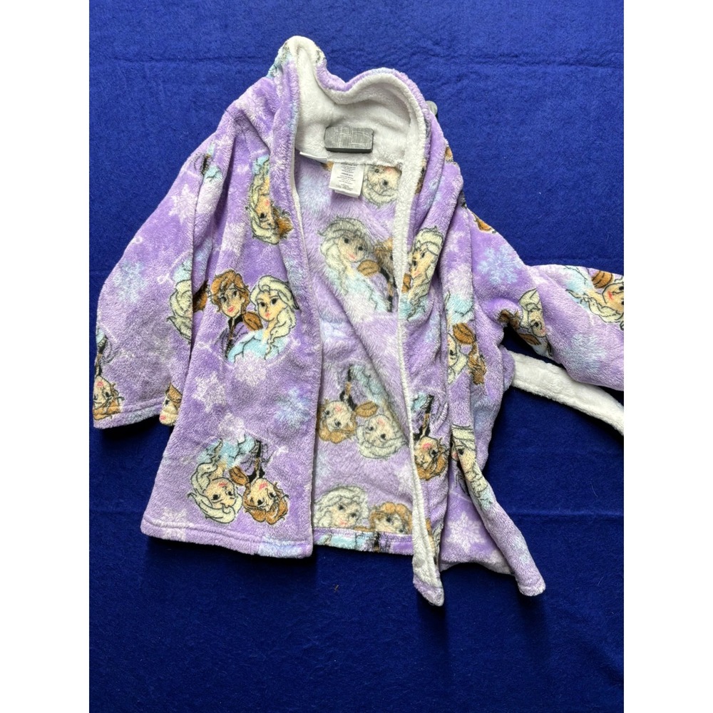 Disneycore Toddler Disney Frozen Hooded Fleece Robe 2T Purple
